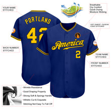 Load image into Gallery viewer, Custom Royal Gold-Black Authentic Baseball Jersey