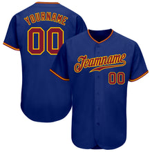 Load image into Gallery viewer, Custom Royal Crimson-Gold Authentic Baseball Jersey
