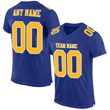 Load image into Gallery viewer, Custom Royal Gold-White Mesh Authentic Football Jersey