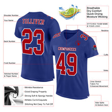Load image into Gallery viewer, Custom Royal Red-White Mesh Authentic Football Jersey
