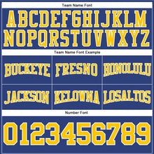 Load image into Gallery viewer, Custom Stitched Royal Gold-White Football Pullover Sweatshirt Hoodie