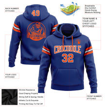 Load image into Gallery viewer, Custom Stitched Royal Orange-White Football Pullover Sweatshirt Hoodie