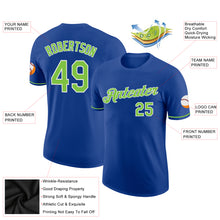 Load image into Gallery viewer, Custom Royal Neon Green-White Performance T-Shirt