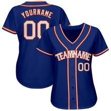 Load image into Gallery viewer, Custom Royal White-Orange Authentic Baseball Jersey