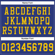 Load image into Gallery viewer, Custom Royal Gold Mesh Authentic Football Jersey