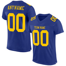 Load image into Gallery viewer, Custom Royal Gold Mesh Authentic Football Jersey