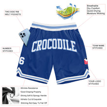 Load image into Gallery viewer, Custom Royal White-Light Blue Authentic Throwback Basketball Shorts