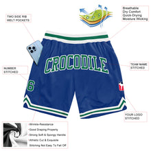 Load image into Gallery viewer, Custom Royal Kelly Green-White Authentic Throwback Basketball Shorts