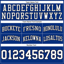 Load image into Gallery viewer, Custom Royal White-Black Authentic Throwback Basketball Shorts