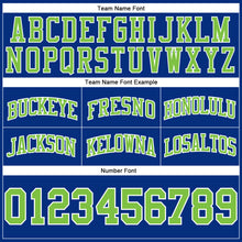 Load image into Gallery viewer, Custom Royal Neon Green-White Authentic Throwback Basketball Shorts