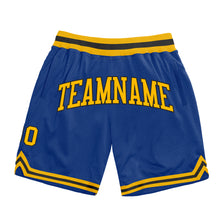 Load image into Gallery viewer, Custom Royal Gold-Black Authentic Throwback Basketball Shorts