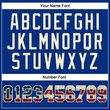 Load image into Gallery viewer, Custom Royal Vintage USA Flag-Cream Authentic Throwback Basketball Jersey