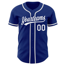 Load image into Gallery viewer, Custom Royal White Authentic Baseball Jersey