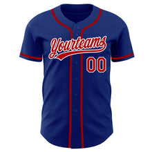 Load image into Gallery viewer, Custom Royal Red-White Authentic Baseball Jersey
