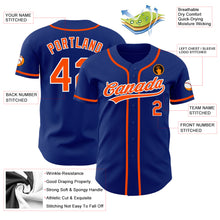 Load image into Gallery viewer, Custom Royal Orange-White Authentic Baseball Jersey
