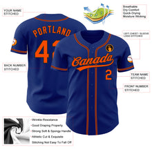 Load image into Gallery viewer, Custom Royal Orange-Black Authentic Baseball Jersey