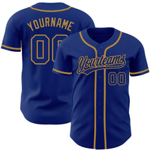 Load image into Gallery viewer, Custom Royal Royal-Old Gold Authentic Baseball Jersey