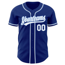 Load image into Gallery viewer, Custom Royal White-Light Blue Authentic Baseball Jersey