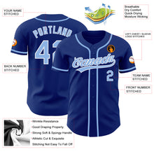 Load image into Gallery viewer, Custom Royal Light Blue-White Authentic Baseball Jersey