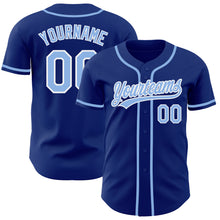 Load image into Gallery viewer, Custom Royal Light Blue-White Authentic Baseball Jersey