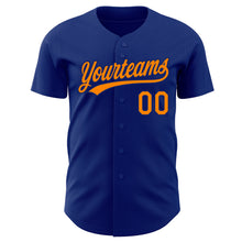 Load image into Gallery viewer, Custom Royal Bay Orange Authentic Baseball Jersey