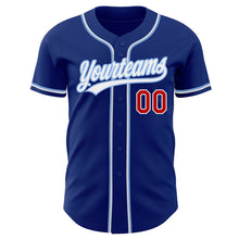 Load image into Gallery viewer, Custom Royal Red-Light Blue Authentic Baseball Jersey