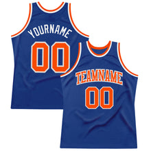 Load image into Gallery viewer, Custom Royal Orange-Gray Authentic Throwback Basketball Jersey