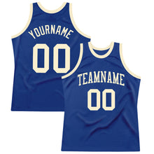 Load image into Gallery viewer, Custom Royal Cream Authentic Throwback Basketball Jersey