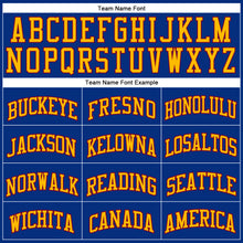 Load image into Gallery viewer, Custom Royal Gold-Maroon Authentic Throwback Basketball Jersey