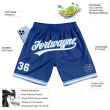 Load image into Gallery viewer, Custom Royal White-Light Blue Authentic Throwback Basketball Shorts