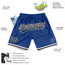 Load image into Gallery viewer, Custom Royal Black-White Authentic Throwback Basketball Shorts