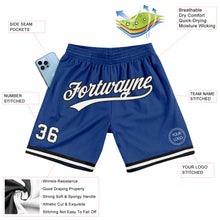 Load image into Gallery viewer, Custom Royal White-Black Authentic Throwback Basketball Shorts