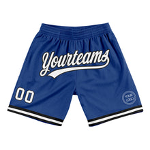 Load image into Gallery viewer, Custom Royal White-Black Authentic Throwback Basketball Shorts