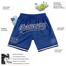 Load image into Gallery viewer, Custom Royal Navy-White Authentic Throwback Basketball Shorts