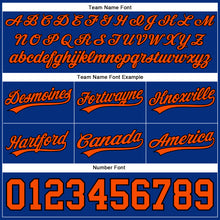 Load image into Gallery viewer, Custom Royal Orange-Black Authentic Throwback Basketball Shorts