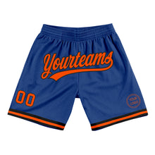 Load image into Gallery viewer, Custom Royal Orange-Black Authentic Throwback Basketball Shorts