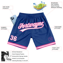 Load image into Gallery viewer, Custom Royal White-Pink Authentic Throwback Basketball Shorts
