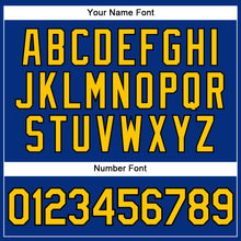 Load image into Gallery viewer, Custom Royal Yellow Pinstripe Black Authentic Baseball Jersey