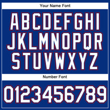 Load image into Gallery viewer, Custom Royal White Pinstripe Red Authentic Baseball Jersey