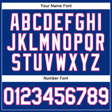 Load image into Gallery viewer, Custom Royal White Pinstripe Pink Authentic Baseball Jersey