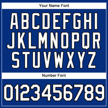 Load image into Gallery viewer, Custom Royal White Pinstripe Black Authentic Baseball Jersey