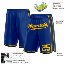Load image into Gallery viewer, Custom Royal Yellow-Black Authentic Basketball Shorts