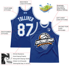 Load image into Gallery viewer, Custom Royal White-Light Blue Authentic Throwback Basketball Jersey