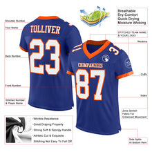 Load image into Gallery viewer, Custom Royal White-Orange Mesh Authentic Football Jersey