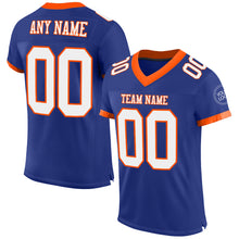 Load image into Gallery viewer, Custom Royal White-Orange Mesh Authentic Football Jersey