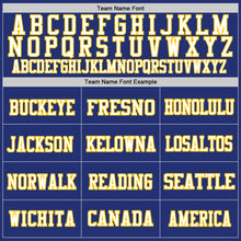 Load image into Gallery viewer, Custom Royal White-Yellow Mesh Authentic Football Jersey