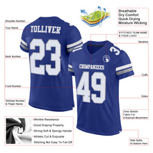 Load image into Gallery viewer, Custom Royal White-Gray Mesh Authentic Football Jersey