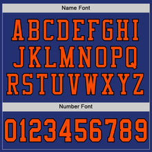 Load image into Gallery viewer, Custom Royal Orange-Black Mesh Authentic Football Jersey