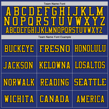 Load image into Gallery viewer, Custom Royal Yellow-Black Mesh Authentic Football Jersey