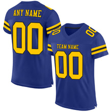 Load image into Gallery viewer, Custom Royal Yellow-Black Mesh Authentic Football Jersey